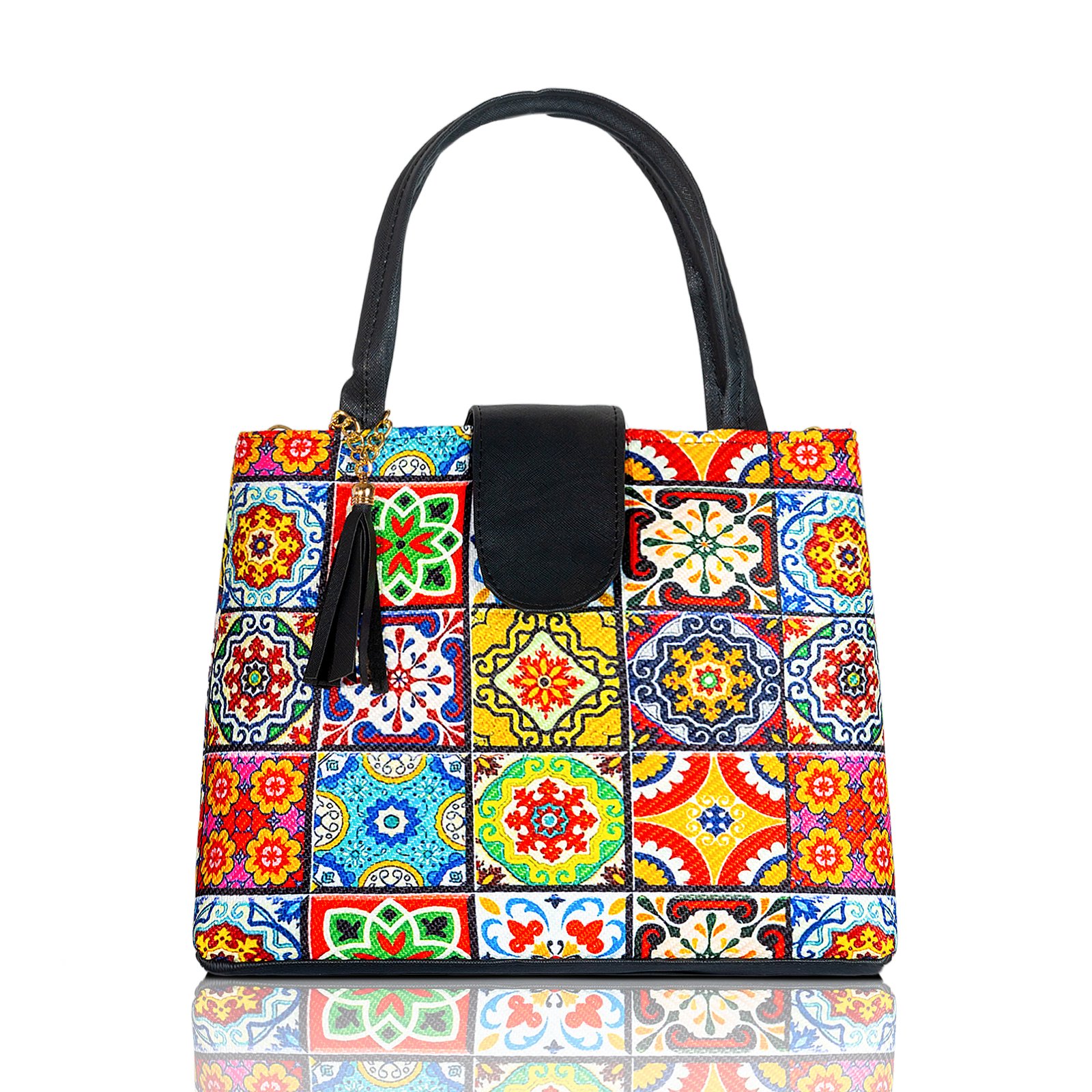 Bolas artesanal azulejos Multicolor negra