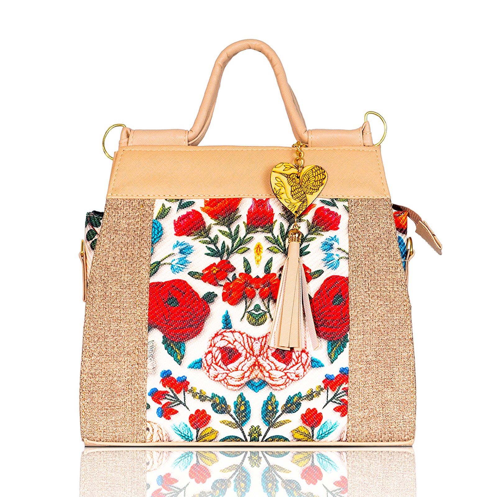 Bolsa artesanal canasta Flores