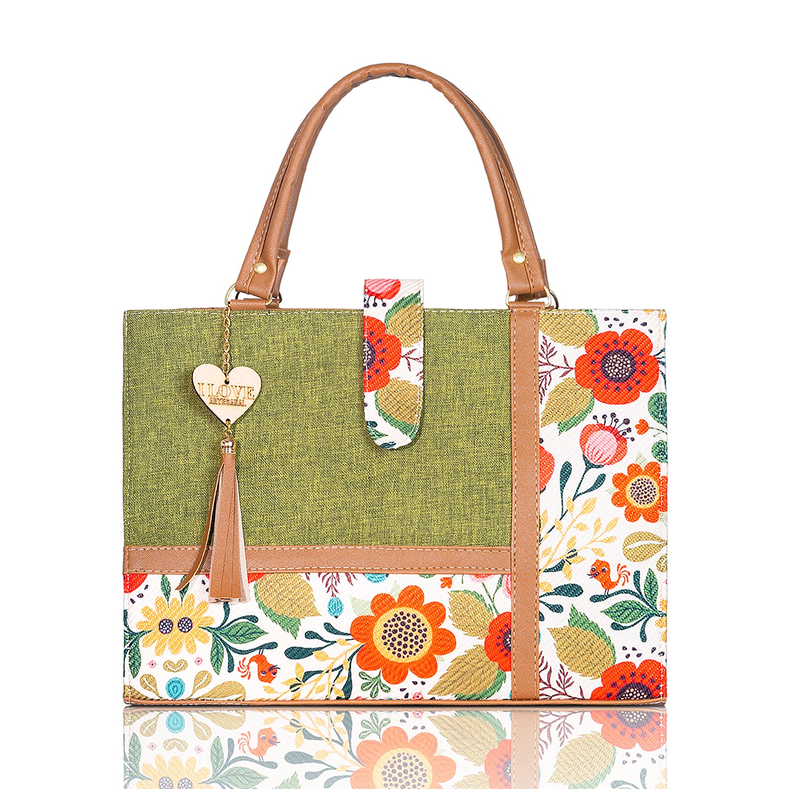 Portafolio artesanal verde Olivo