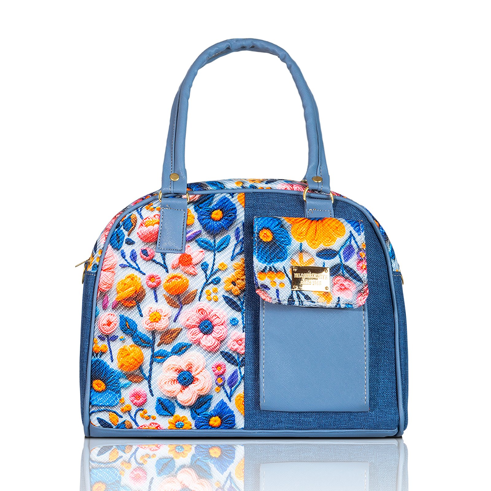 Bolsa artesanal porta celular Flores